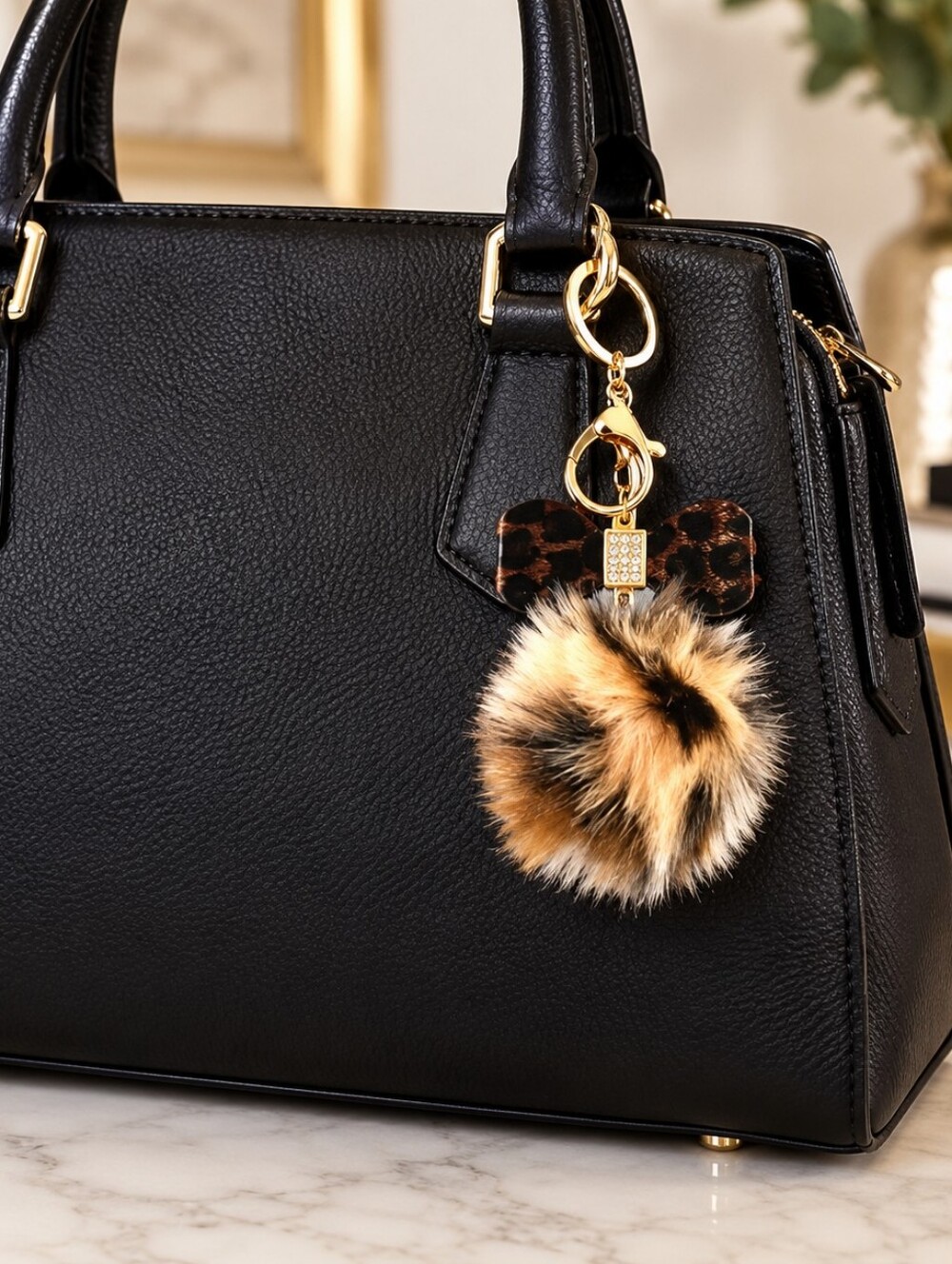 NWOT Leopard Bow Bag Charm - Picture 1 of 4